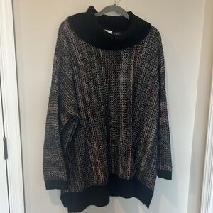 Pure J Jill Relaxed Oversized Jacquard Cowl Neck Pullover Sweater Size L